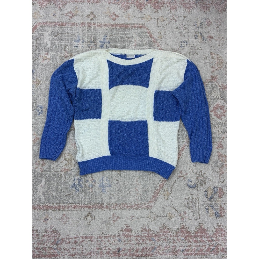 VTG GORENA Italy 100% Linen Sweater XL Womens Oversized Geometric Knit Slouchy